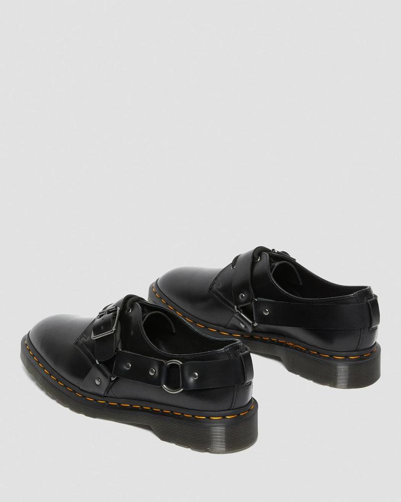 Dr Martens Henree Polished Smooth Læder Spænde Sko Herre Sort | DK 578UZG